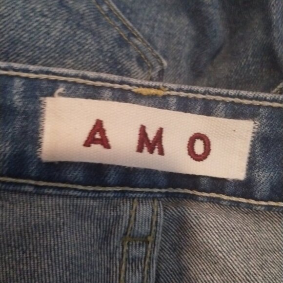 AMO Babe Button Fly Destroyed Skinny Denim Jeans Size 25 Stretch High Rise - Picture 8 of 10